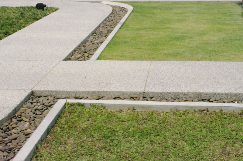 landscape and concrete curbing