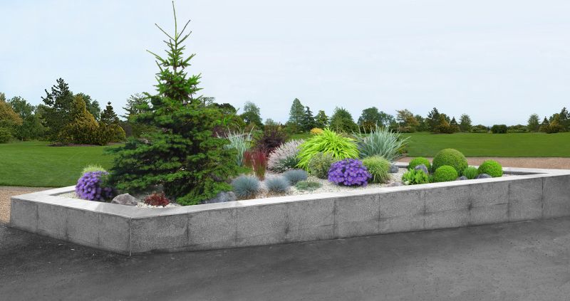 landscape and concrete curbing